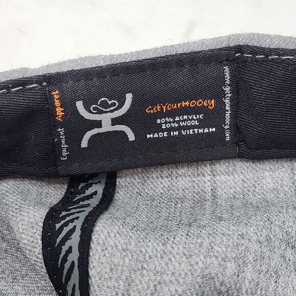 Hooey Leather American Flag Logo Trucker Hat Adjustable Strap Gray One Size - Picture 8 of 8